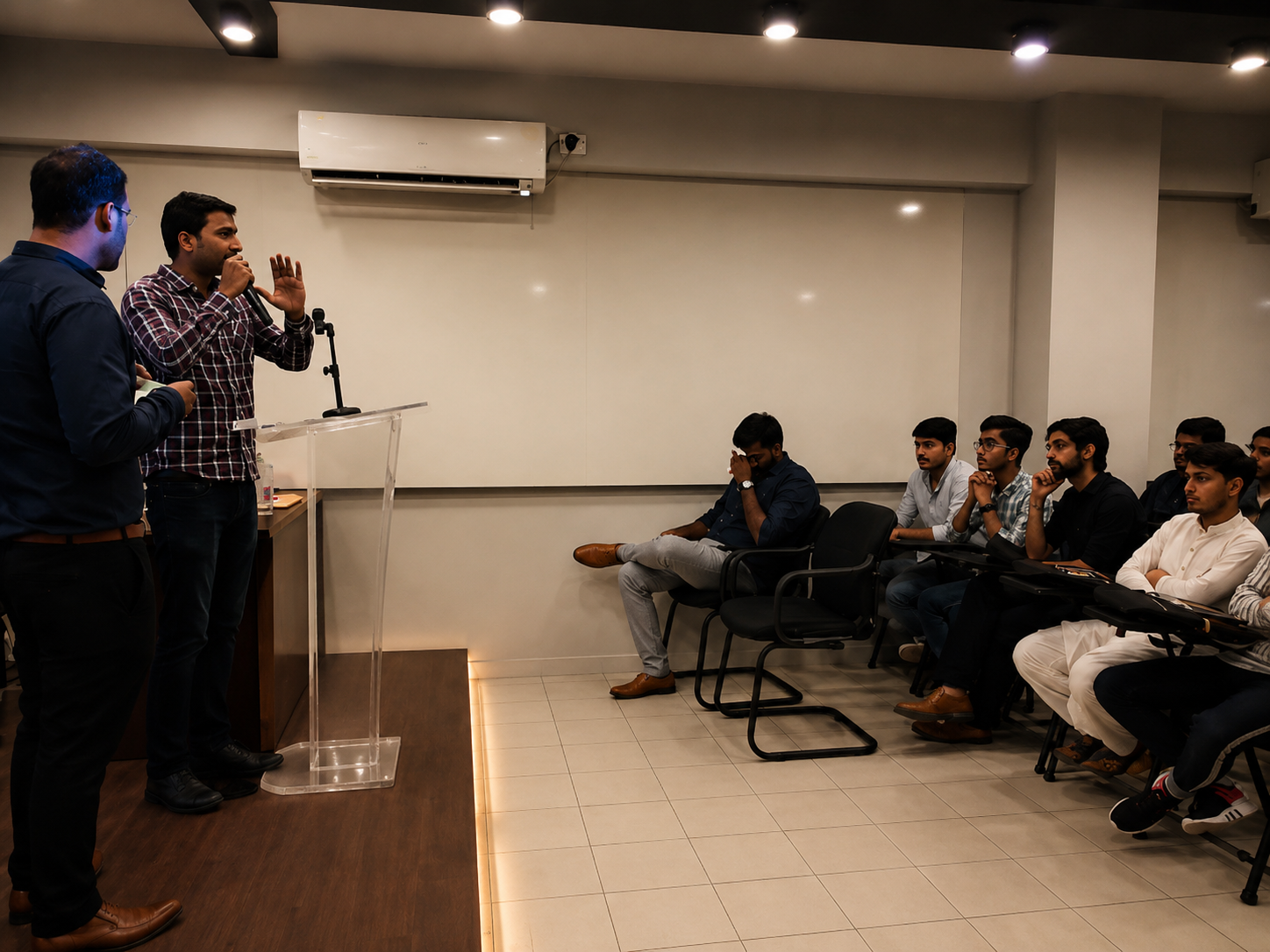 Mustafa conducting an in-house training session at SalactSol